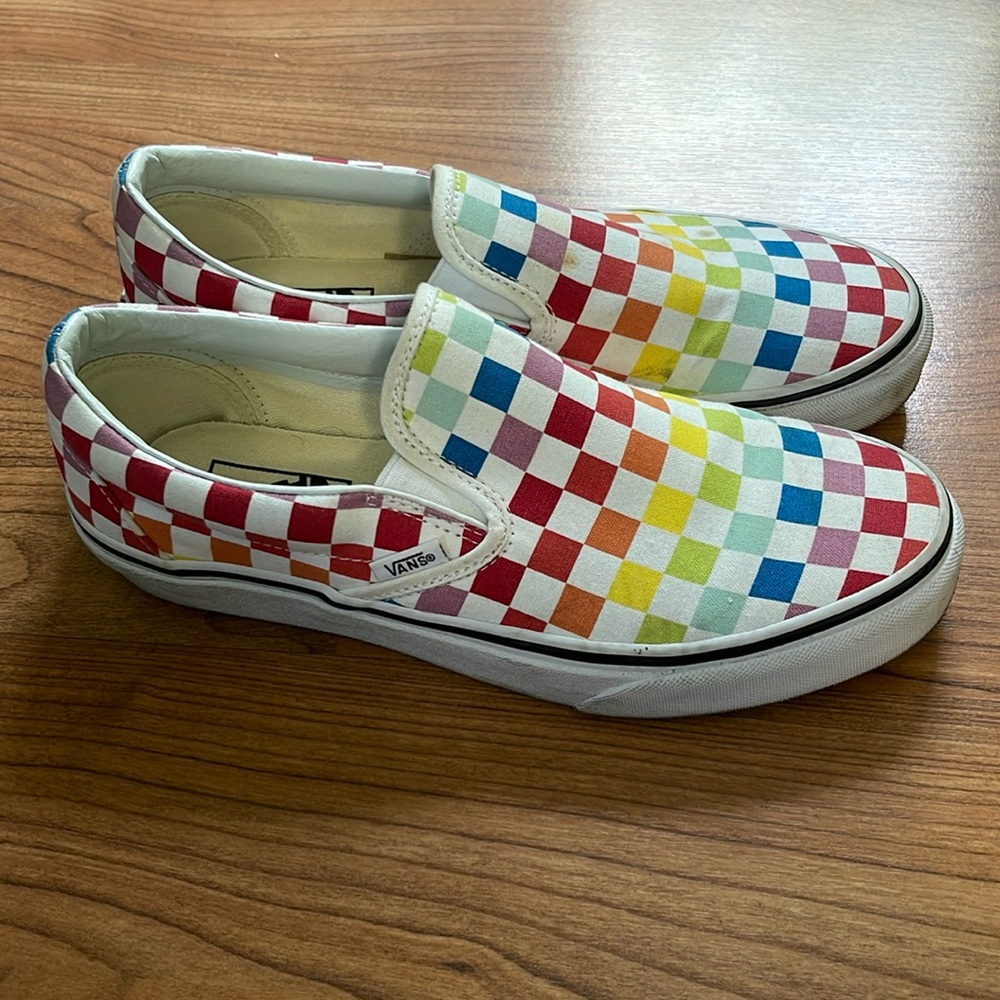 checkered multicolor vans